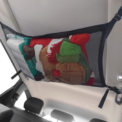 Car Net Pocket Storage Ceiling Roof Cargo Net in The Trunk Interior Bag For Auto Container Universal Multifunction Accessories