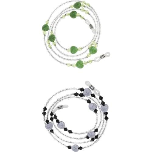 Beaded Eyeglass Chain Holder Sunglasses Spectacles Lanyard Necklace Set Of 2