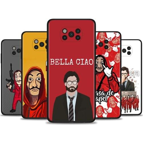 La casa de papel Shell For Xiaomi Poco X3 M3 Pro X3NFC F3 F1 CC9 Pro CC9E Note 10 Lite Capa Soft Para Silicone Guscio