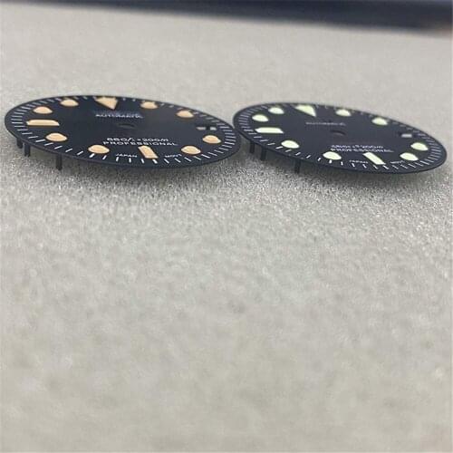 28.5mm High Quality Three-dimensional Watch Dial Green Luminous Dial for NH35 Movement SKX007 Modification Accessories