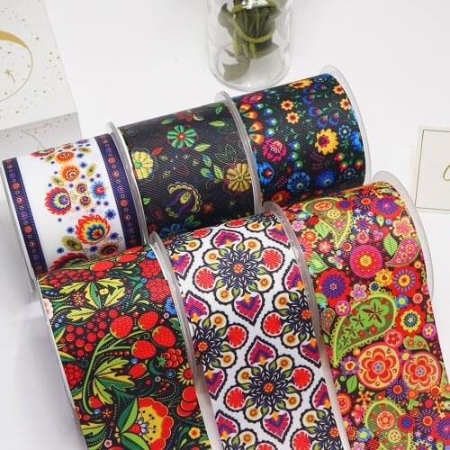 DIY Cartoon Flower Printed Grosgrain Ribbon For Craft Supplies Sewing Accessories 5 Yards, Planar Resins Mold 10 Pieces. 53152