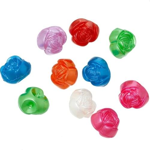 DoreenBeads Acrylic Spacer Beads Flower Mixed About 16.0mm( 5/8") x 15.0mm( 5/8"), Hole: Approx 2.8mm, 7 PCs 2015 new