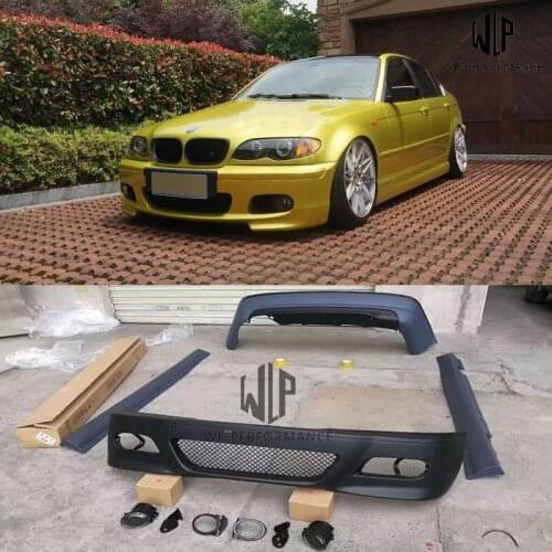 E46 High Quality PP Car Body Kit Front Rear bumper Side SKirts For BMW 3 Series E46 M3 MT Car Body Kit