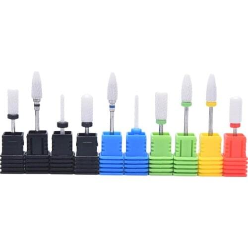Electric Nail Drill Machine Drill Bits Ceramic Cuticle Clean Burr Nail Drill Bit Rotary Milling Cutter For Manicure Pedicure
