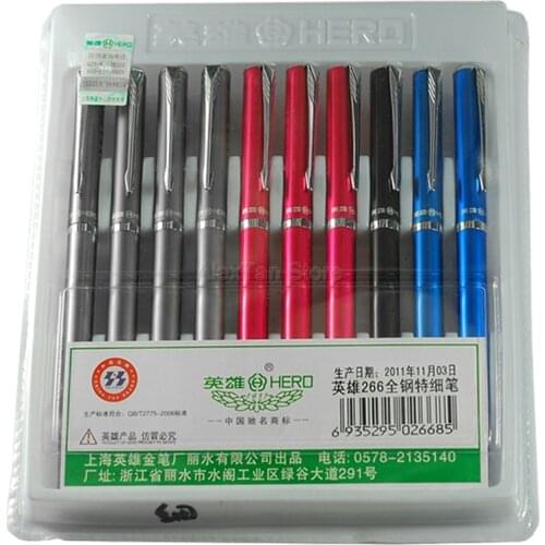 Hero 3266 Luxury 0.5mm Iridium Nib Steel Fountain Pen 360 Degree Inking Pens For Office, Home, School Supplies