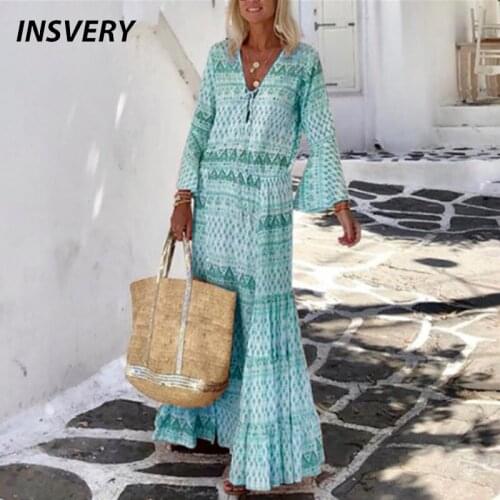 INSVERY Long Sleeve Summer Dresses