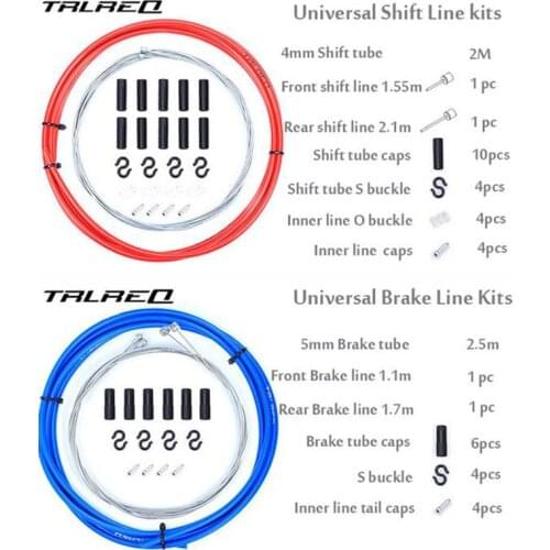 Brake Cable and Derailleur Cable kits 4mm Shift Gear Derailleur kits 5mm MTB Bike Brake Line Tube Kits Cycling Accessories