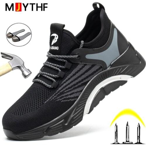 2021 New Safety Shoes Men Women Steel Toe Shoes Work Sneakers Indestructible Work Shoes Lightweight Male Protective Shoes 36-48