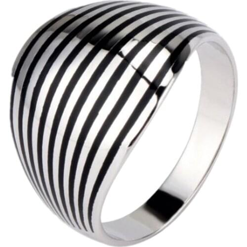 Retro smooth face oval men ring new S925 pure silver fashion stylish atmosphere simple ring men