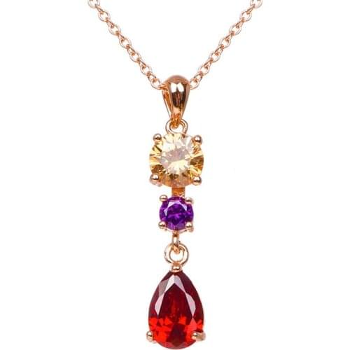 Bettyue New Fashion Geometry Zirconia Necklace Charming Rose Gold Pendant For Women Delicate Ornament Hot Sale Wedding Gift