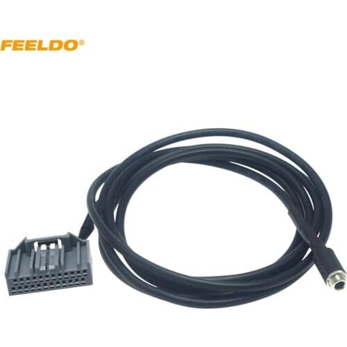 FEELDO Car Audio 3.5mm Female To 24Pin Connector AUX-in Adapter AUX Cable For Honda CRV/Civic/Avancier/Vezel/Crider/XR-V/Elysion