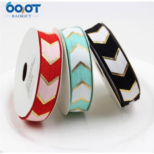 10yards 5/8'' geometric Ribbon Elastic Foldover Elastics Stretch Hair Ties Headbands for Baby Girls Hair Bow E-20514-1050