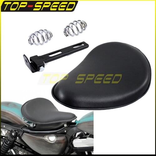 Driver Solo Seat Spring Cushion w/Bracket Motorcycle For Harley Honda Sportser Bobber Chopper Cafe Racer Solo Seat Saddle Pad