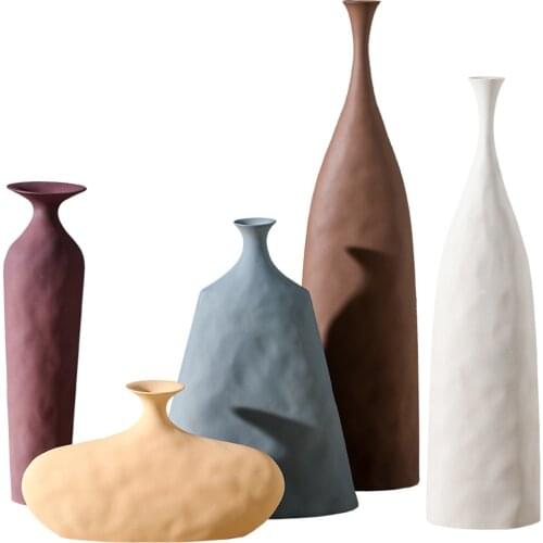 Nordic Morandi Flower Vase Geometric Art Ornaments Living Room Model Home Decoration