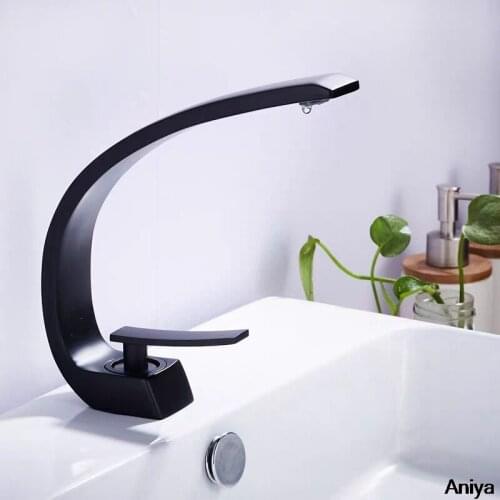 Basin Faucet Modern Bathroom Mixer Tap Black Chrome Basin Faucets Single Handle Hot and Cold Waterfall Faucet Bathroom Kitchen