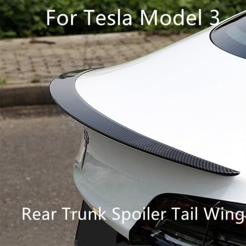 For Tesla Model 3 2017-2021 Rear Trunk Lip Carbon Fiber ABS Wing Spoiler Car Styling Rear Trunk Spoiler Model 3 Car Accessories