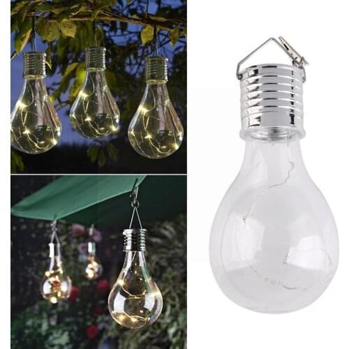 Solar LED Light Outdoor Bulb Rechargeable Rotatable Hanging Lamp Waterproof Garden Led Light Bulb Camping Decoration Lights V4J7