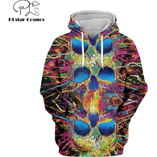 PLstar Cosmos Colorly abstract magic starry skull 3d hoodies/Sweatshirt Winter autumn Harajuku Long sleeve streetwear