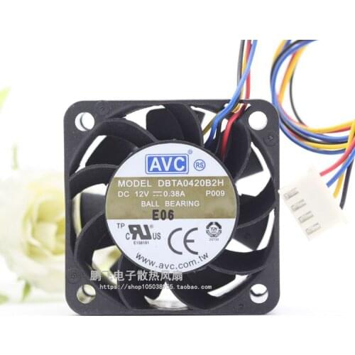 AVC DBTA0420B2H P009 Server Cooling Fan DC 12V 0.38A 40x40x20mm 4-wire