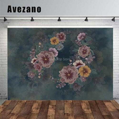Avezano Photography Background Vintage Floral Backdrop for Photo Studio Birthday Baby Shower Portrait Decor Photozone Photocall