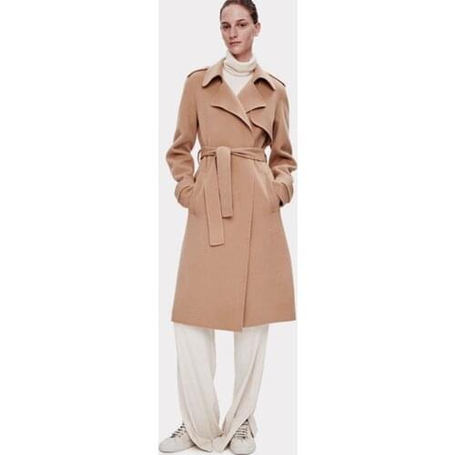 NEW Autumn Winter Long Lasting Design Women Turn-down Collar Wool Coat Ladies Elegant Woolen Jacket