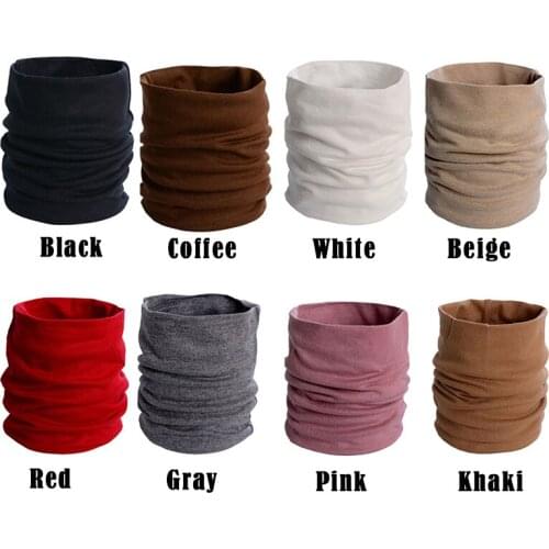 Winter Neck Warmer Gaiter Soft Cotton Lined Pure Color Knit Circle Scarf Windproof for Women Men can CSV
