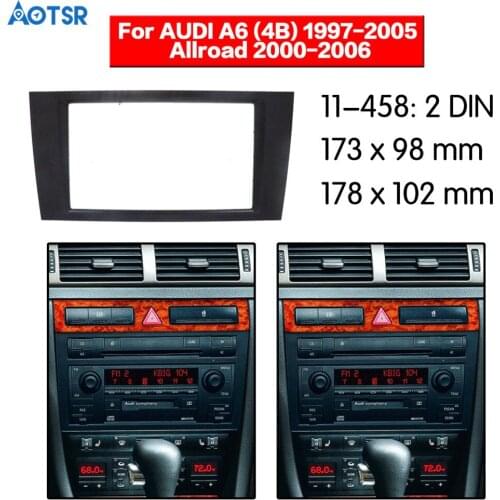 2 Din Car Trim Surround Panel for AUDI A6 (4B) 1997-2005 Allroad 2000-2006 Installation Dash Frame Adapter Audio Panel Mount