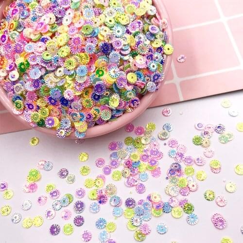20g Round Wheel Flower Mix Color Loose Sequins for Craft Sewing PVC Sequin DIY Paillette Cloth Accessories Confetti Spangles 6mm