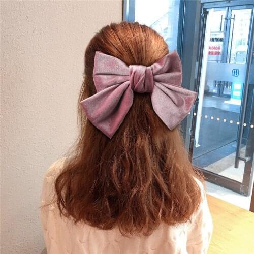 2020 Fashion Velvet Bow Hair Clips Simple Solid Color Knot Hair Barrettes For Women Girl Flannel Spring Hairpin Hair Accessories