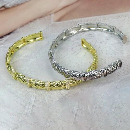 3Pcs New design Zircon Fashion Metal Bangle Mix color bangle Mix color metal Bracelet Gold color Women bangle 51428