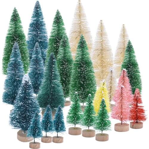 5pcs Mini Christmas Tree Fake Pine Trees DIY Colorful Xmas Photo Prop for Christmas Party Table Decoration New Year Home Decor