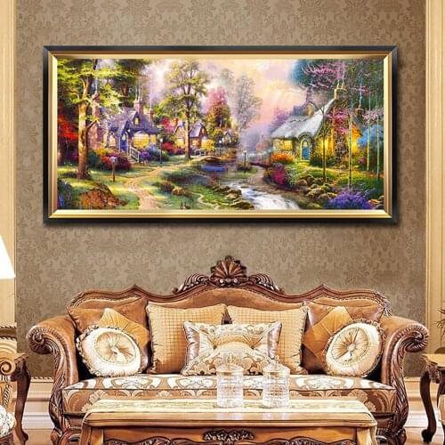 5D Diamond Painting Landscape Full Diamond Embroidery Cross Stitch Diamond Mosaic Wall Art Hotel Bedroom Painting Home Decor