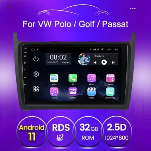 For Volkswagen VW polo sedan 2008 2015 Android 11 GPS 2 din Car radio stereo navigation support dvr rear camera mirror link