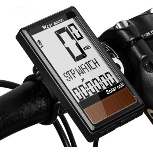 Bicycle Wireless Automatic on/off Computer Solar Battery 5 Languages Waterproof Backlit Speedometer Odometer Cycling Ant Bike