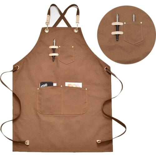 Canvas Waterproof Apron Simple Anti-fouling Aprons Restaurant Coffee Shop Overalls Household Daily Necessities Cleaning Supplies