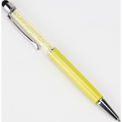 Colorful 2 in 1 Crystal good quality Capacitive Touch Stylus Ball Pen for ipad iPhone 8 X 6 5S HTC Samsung i9500 note3 1000pcs