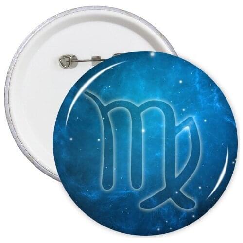 Virgo Zodiac Constellation Starry Night Sky Clothes Backpack Decorate Badges Cartoon Sticker Clothing Patche Kid Gift Brooches