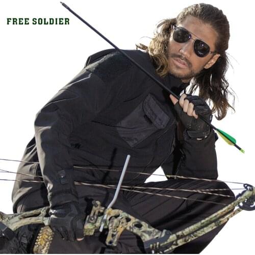 FREE SOLDIER outdoor sports camping hiking warrior slim fit tactical jacket mens military coat soft-shell cloth with lining