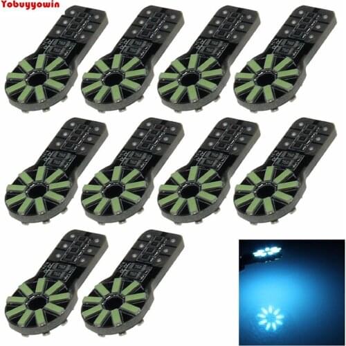 Ice Blue RV T10 W5W Reverse Light Backup Bulb Canbus Error Free 18 Emitters 4014 SMD LED DC 12V 184 192 193 Z20228 (Pack of 10)