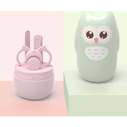 J60B 4-in-1 Baby Nail Care Set with Cute Case Newborn Kids Manicure and Pedicure Kit
