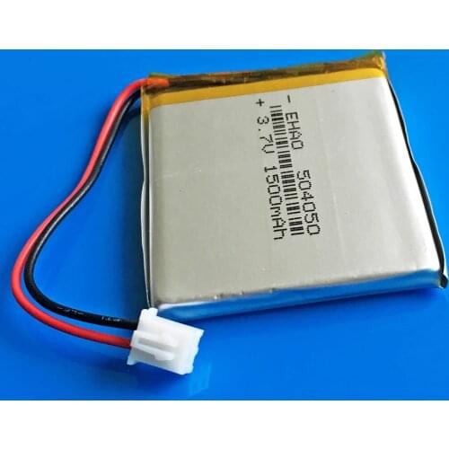 JST XHR 2.54mm 2pin 504050 3.7V 1500mAh Rechargeable battery lipo Lithium polymer for MP3 GPS DVD bluetooth camera Keyboard MP4