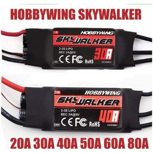 1pcs Hobbywing Skywalker20A 30A 40A 60A 80A ESC Speed Controler With UBEC For RC FPV Quadcopter RC Airplanes Helicopter