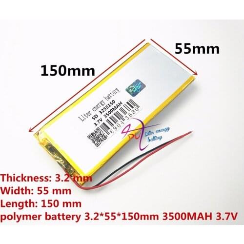 Best battery brand Free shipping tablet 3255150 3500 mah battery rectangle polymer battery 3.7 V large capacity