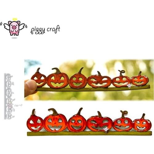 Piggy Craft metal cutting dies cut die mold Halloween pumpkin edge Scrapbook paper craft knife mould blade punch stencils dies