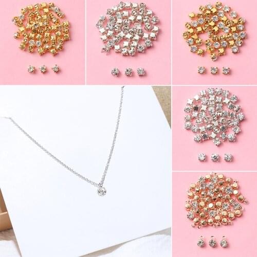 50pcs Mini Rhinestone Buckle DIY Doll Dress Clothes Patchwork Handmade Doll Bags Shoes Necklace Buttons Craft Sewing Accessories