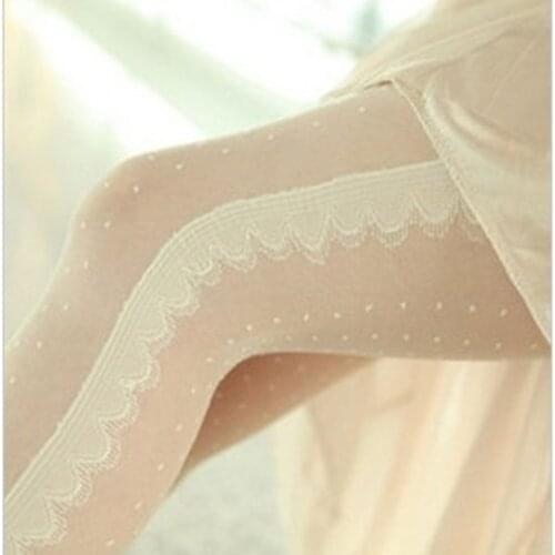 5 Pcs/lot New No Box Black Lace White Small Dot Cute Jacquard Fine Sexy Female Womens Clothing Hosiery Tights Acrylic Spendex