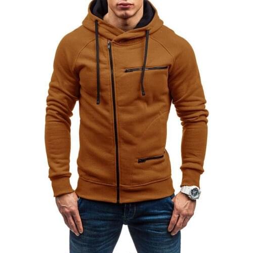 Autumn Fashion Mens Hooded Jackets Coat Casual Solid Winter Zip up Sportswear Hoodies Long Sleeve Slim Fit High Quality Coats