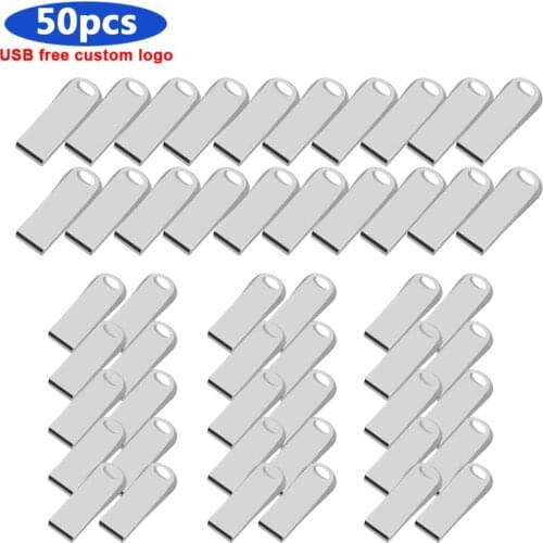 50pcs/lot Portable USB Flash Drive 128gb 64gb metal USB stick Real Capacity pen drive 32gb 16gb 8gb 4gb memory pen dirve