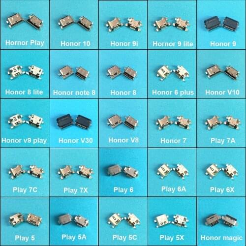 Micro usb jack charging socket for Huawei Honor 7 8 10 V10 V9 9i 8 9 Lite 6 plus magic note8 Play 5 6 6A 6X 5C 5A 5X 7A 7C 7X