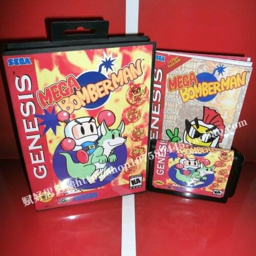 Sega MD game - Mega Bomber man with Box and Manual for 16 bit Sega MD game Cartridge Megadrive Genesis system